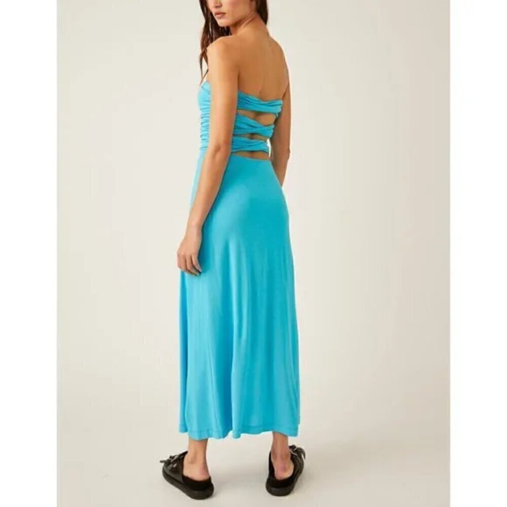 FREE PEOPLE Embrace Midi in Scuba Blue Size Large - Picture 16 of 16